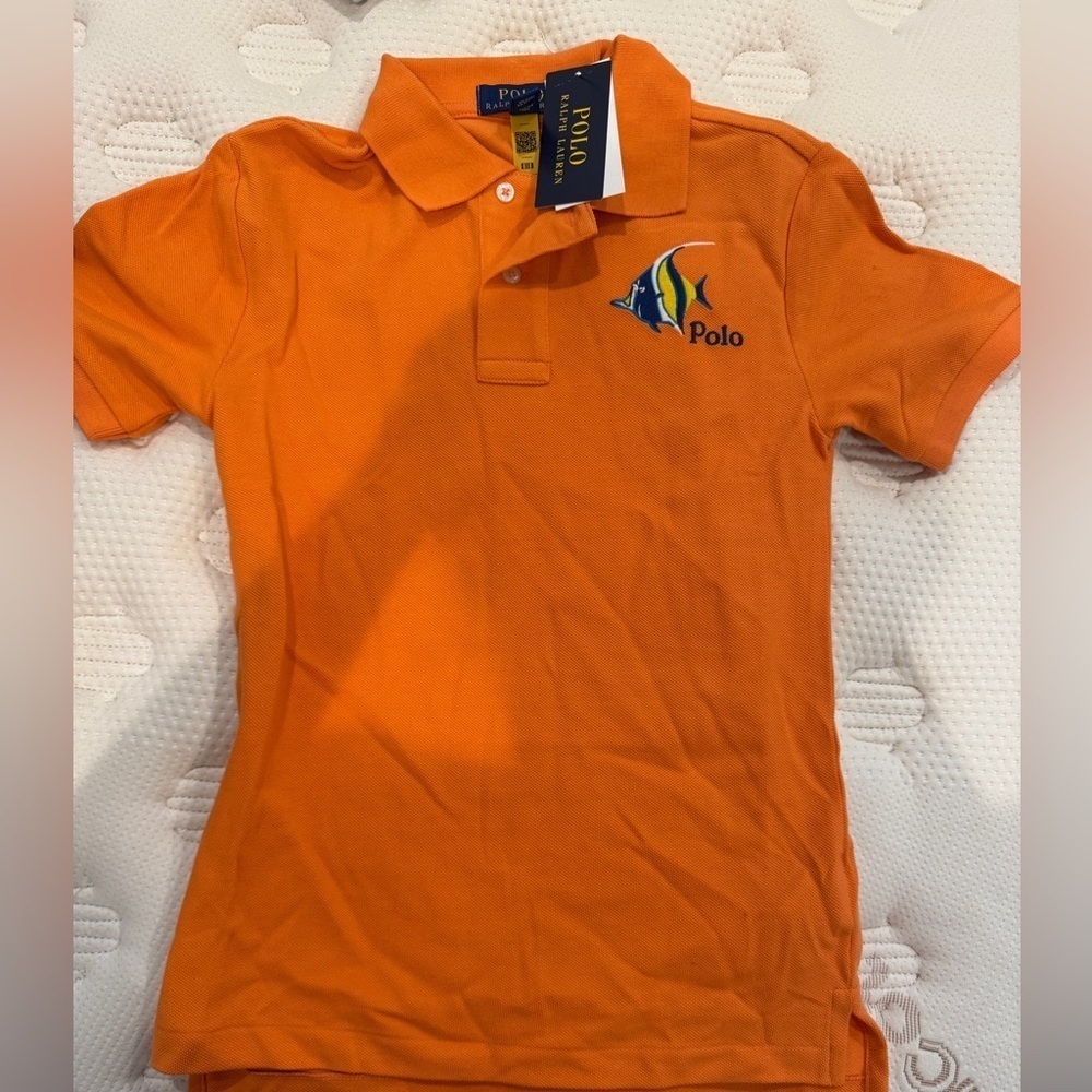 NWT polo Ralph Lauren blue fish orange kids Sz S - selling as a set of 2! - Picture 12 of 12